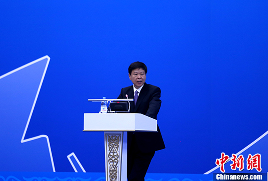 图为中国国家税务总局局长王军在开幕式上做主旨演讲。<a target='_blank' href='http://www.chinanews.com/'>中新社</a>记者 文龙杰 摄